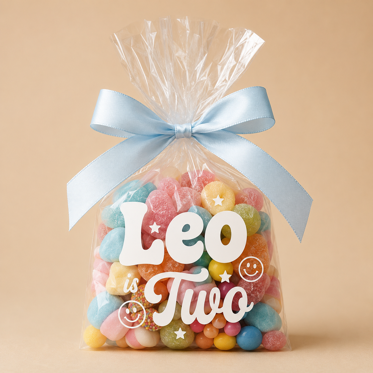 Personalised cellophane bags for kids birthday
