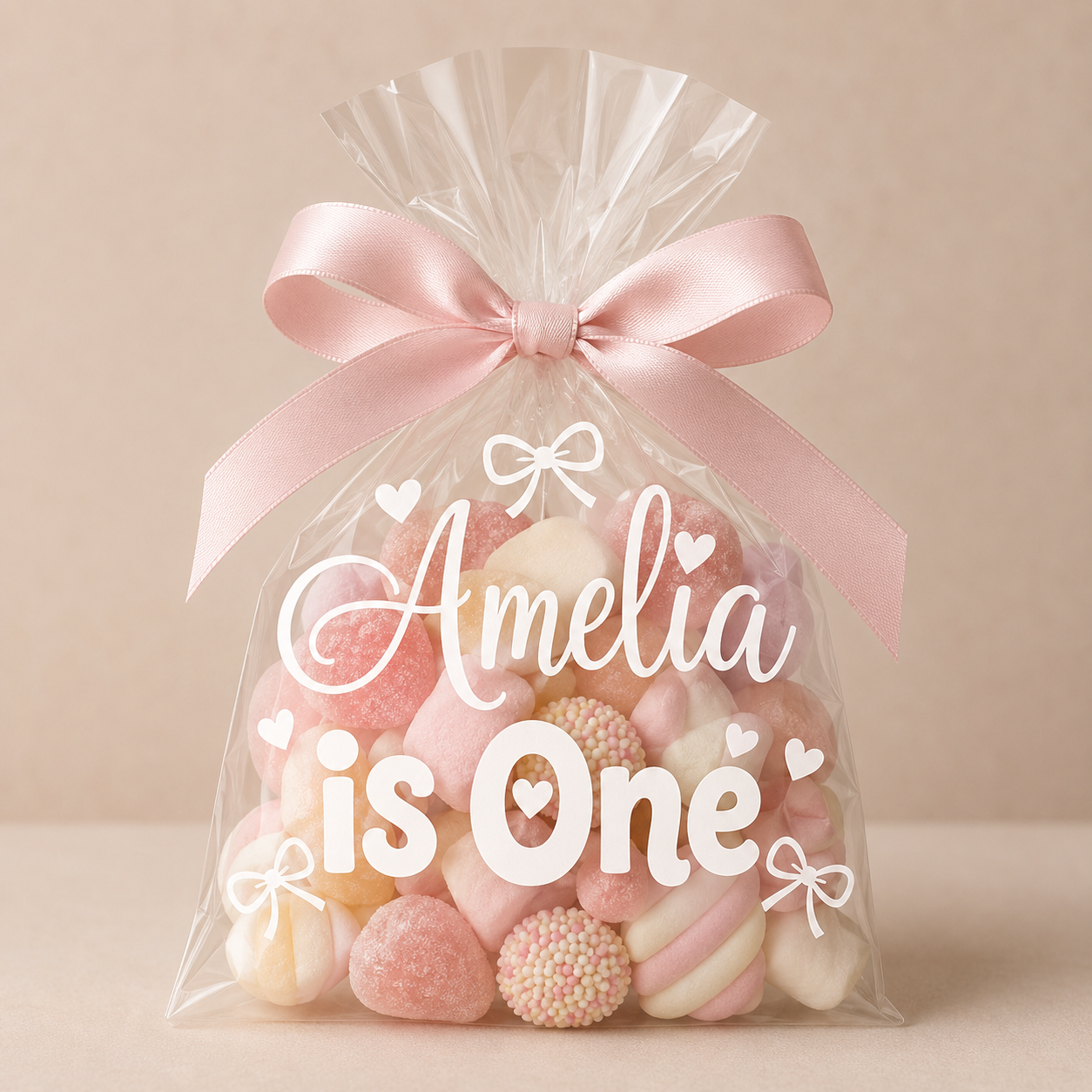 Personalised cellophane bags for kids birthday