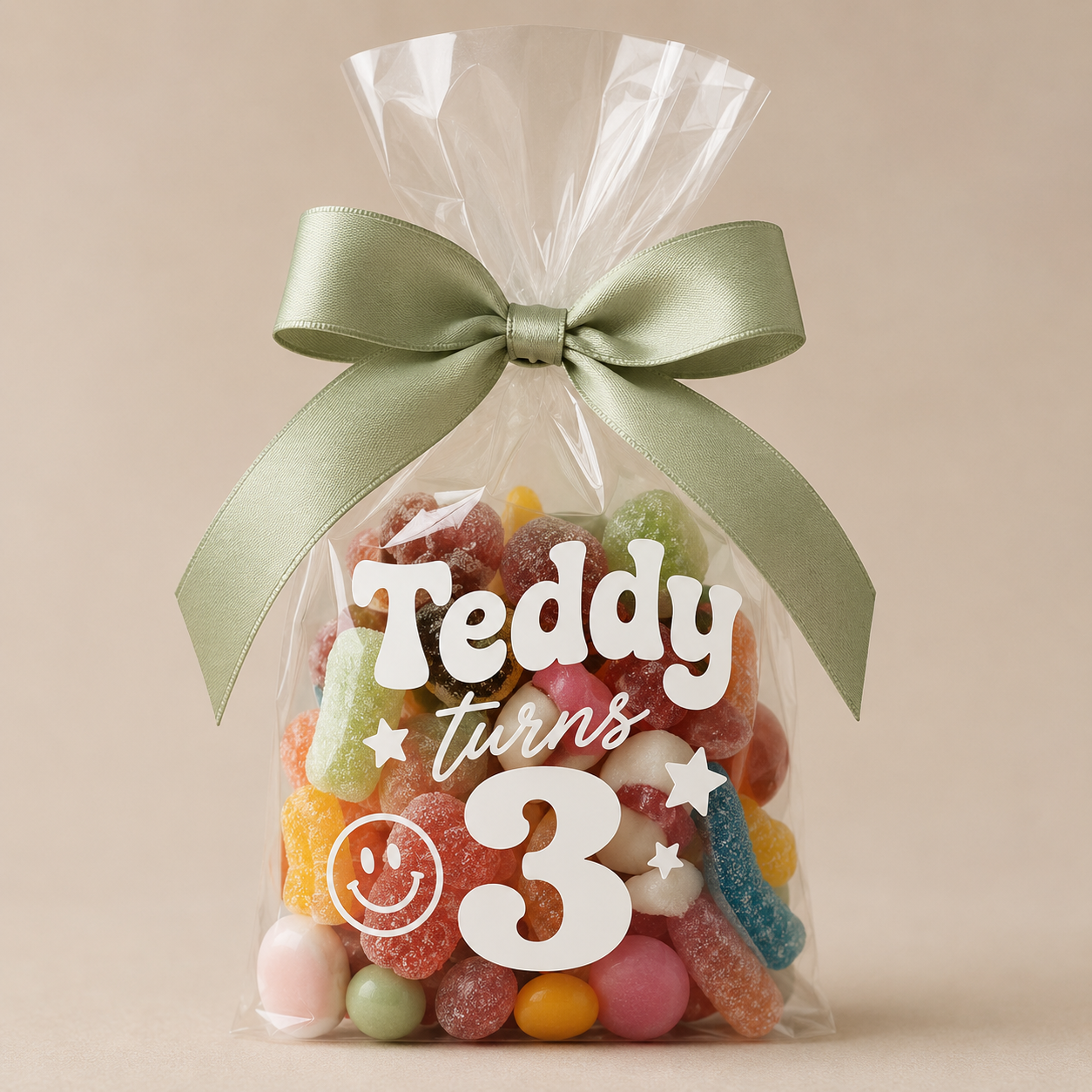 Personalised cellophane bags for kids birthday