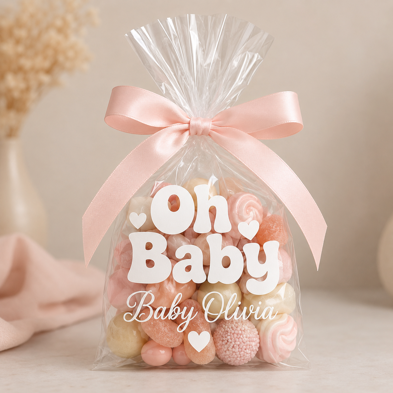Personalised Cellophane Bags for Baby Shower