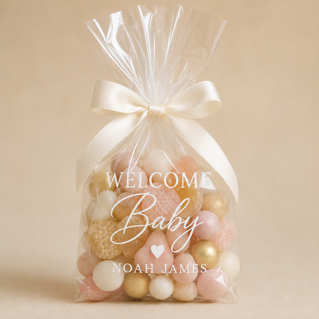 Personalised Cellophane Bags for Baby Shower