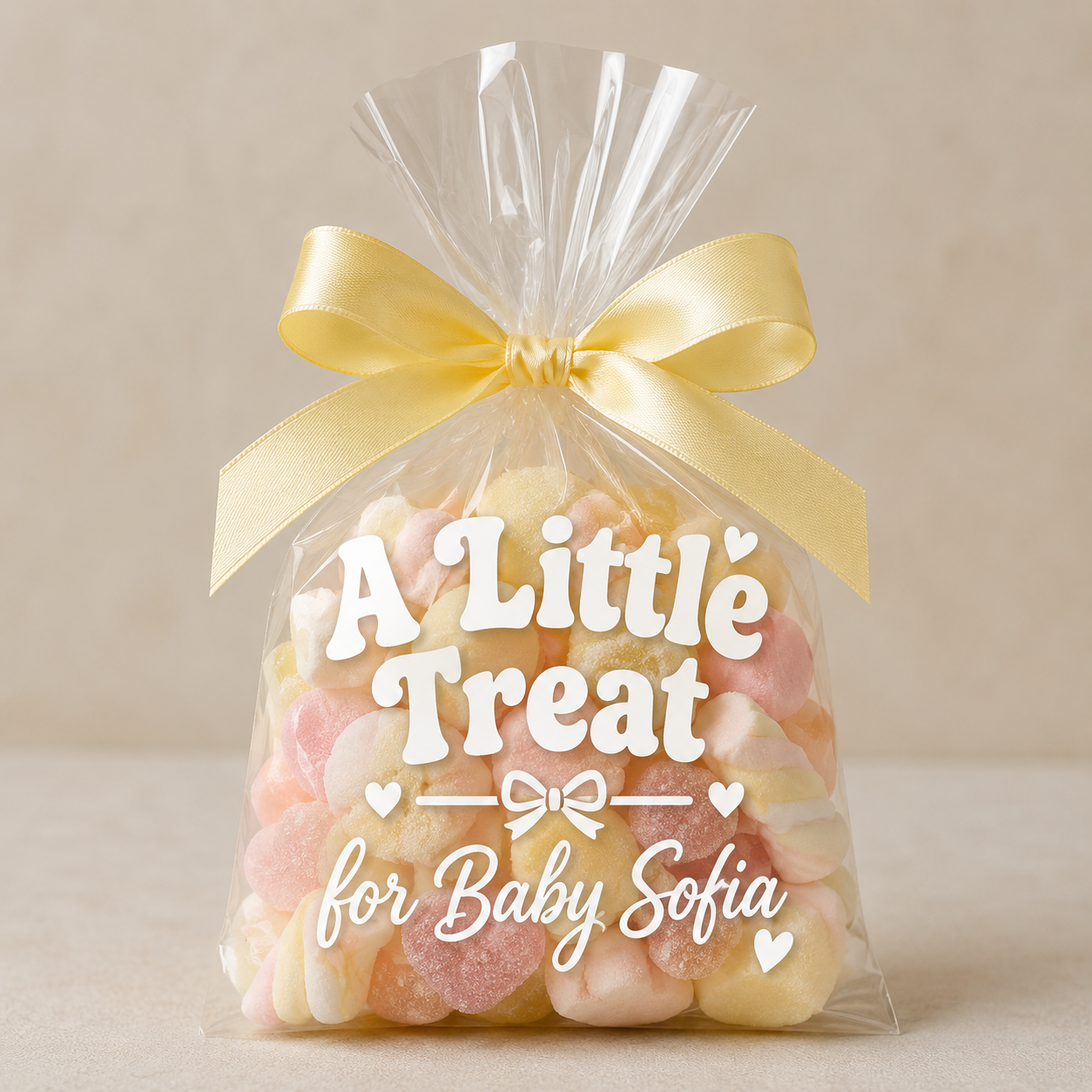 Personalised Cellophane Bags for Baby Shower