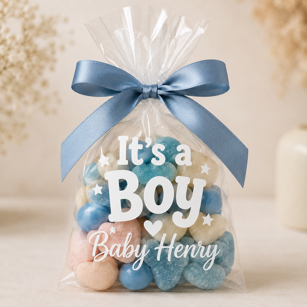 Personalised Cellophane Bags for Baby Shower
