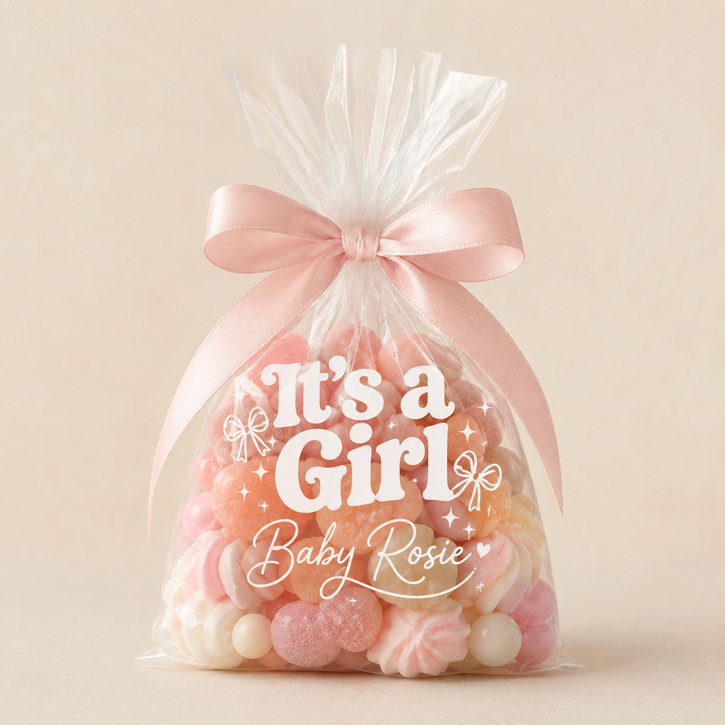 Personalised Cellophane Bags for Baby Shower