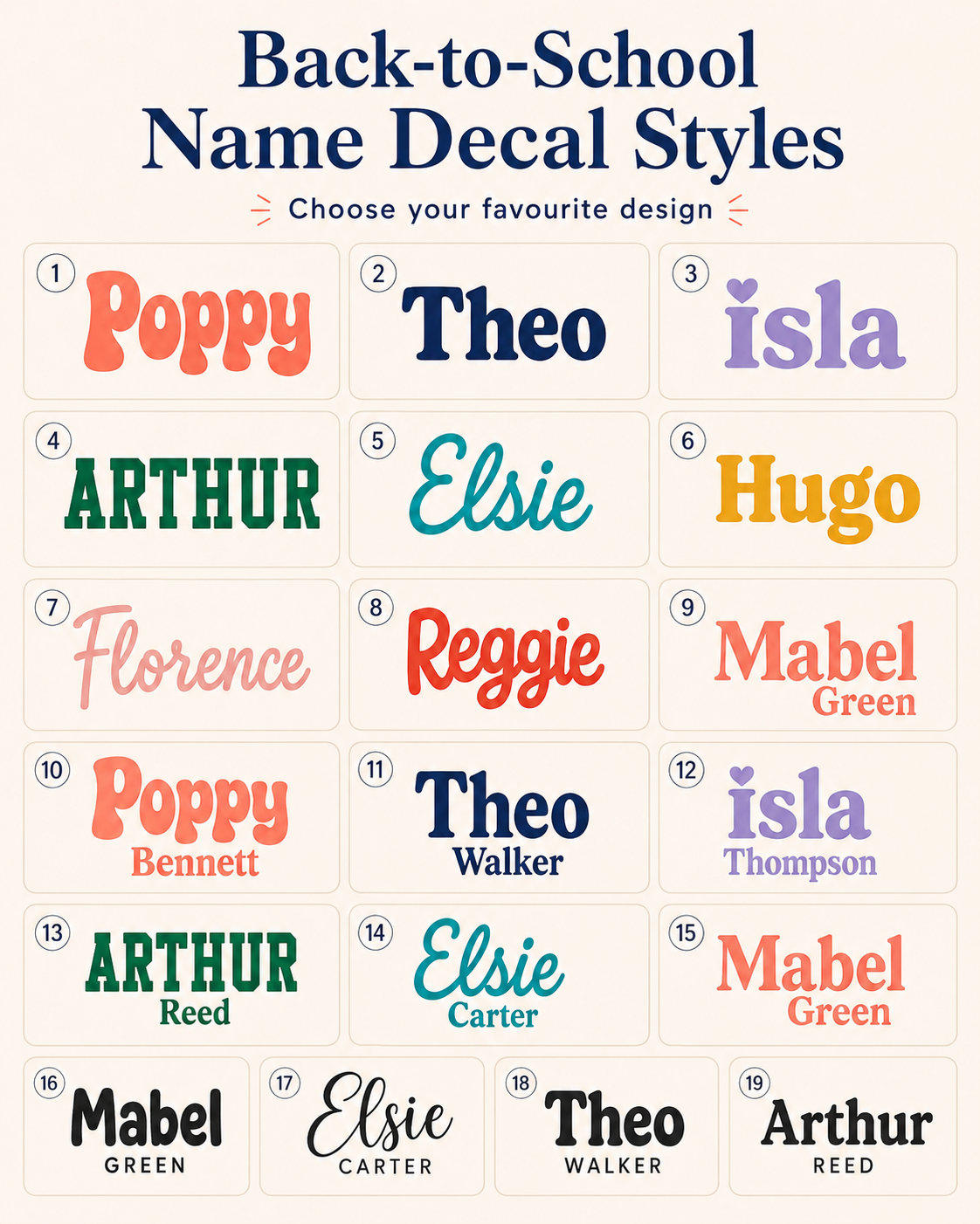 Personalised Name Stickers for School Accessories