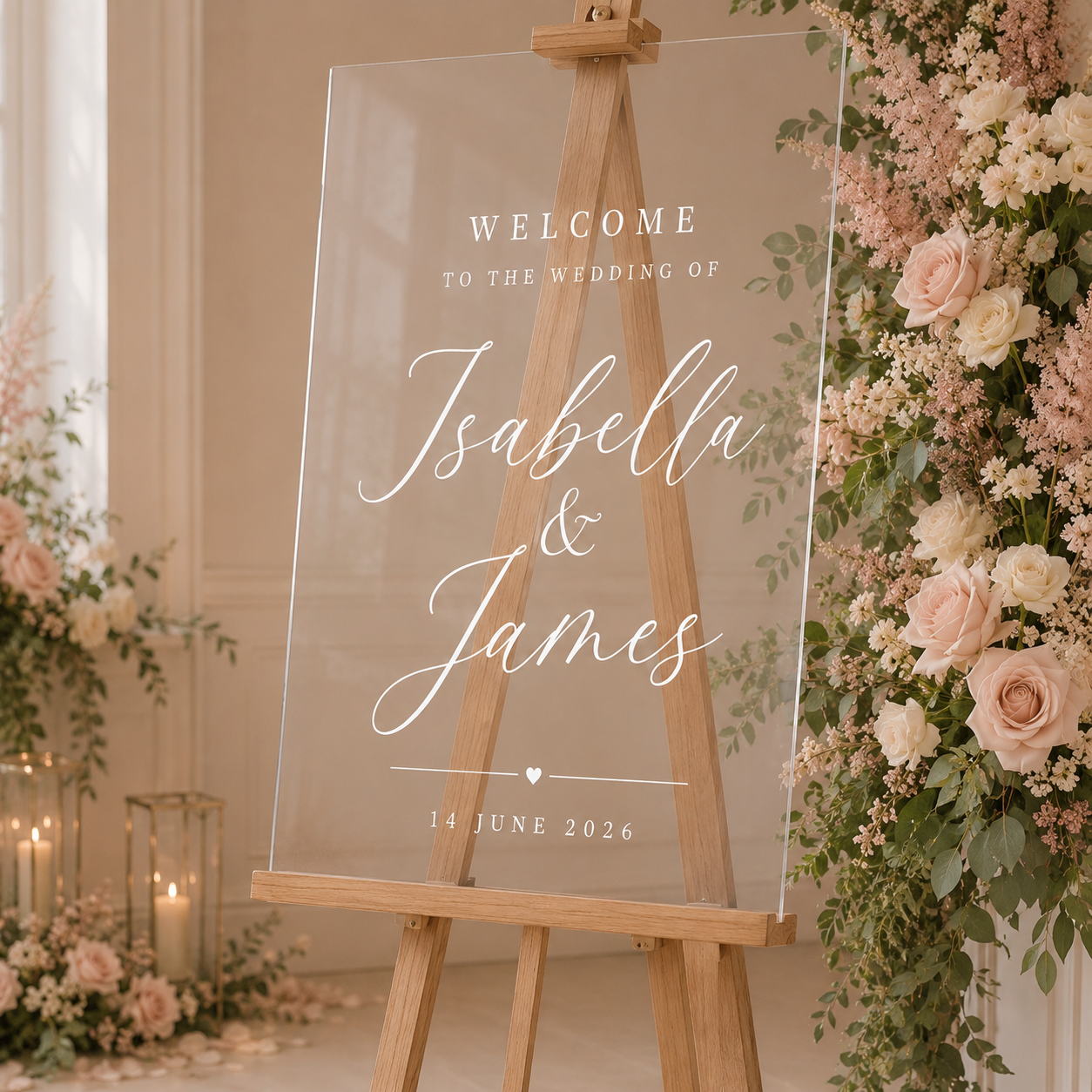 A1 Acrylic Wedding Welcome Sign