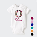 Personalised Animal Print Letter Baby bodysuit
