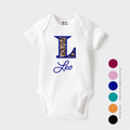 Personalised Leopard Print Letter Baby bodysuit