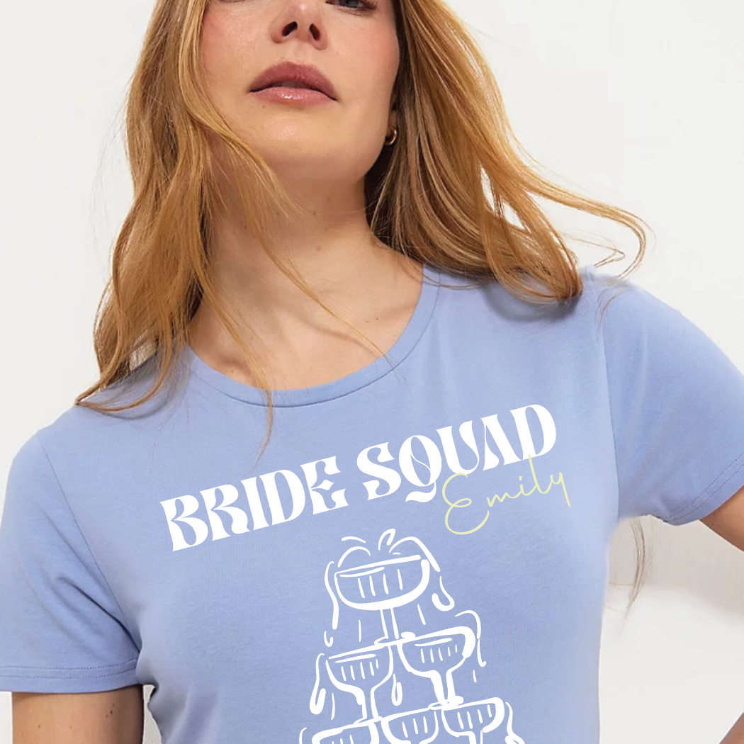 Champagne BrideSquad Personalised Tshirt